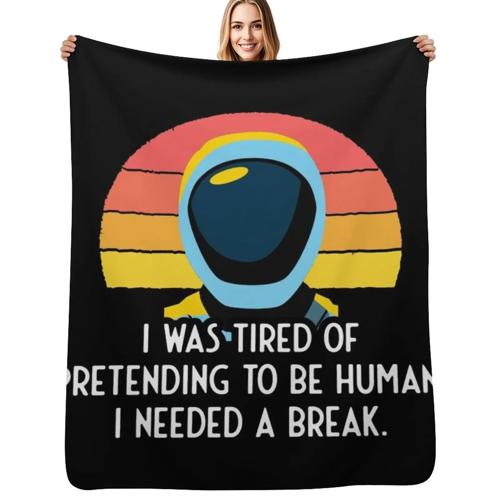 

Murderbot Diaries SecUnit Is Tired of Pretending to Be Human Throw Blanket Stain Resistant Cozy Warm Blanket