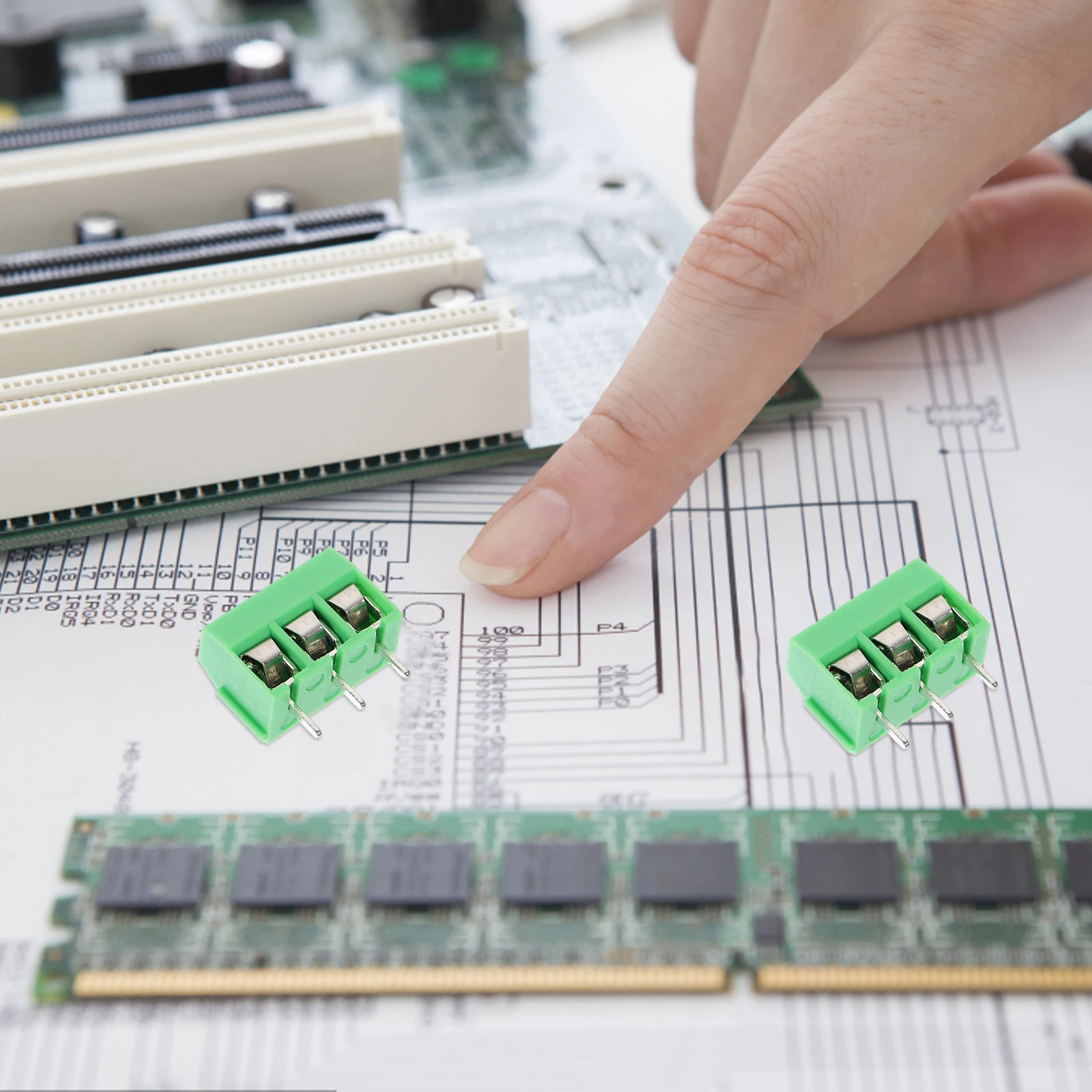 

50Pcs Screw Terminal Block 3-Pin Connector Electrical Terminal Strip Pcb Insulating Wire Pcb Connectors 3 Pin Connector