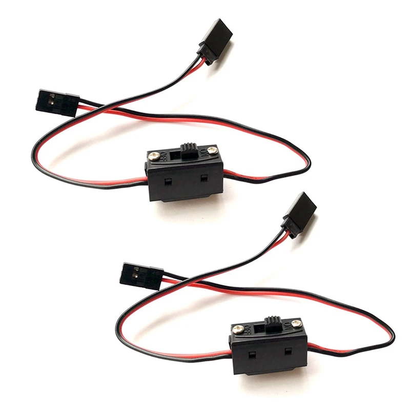 2pcs RC Switch Harness 2 Wire Receiver On/Off Power Switch   JR/Futaba type For RC Lipo Battery Charger