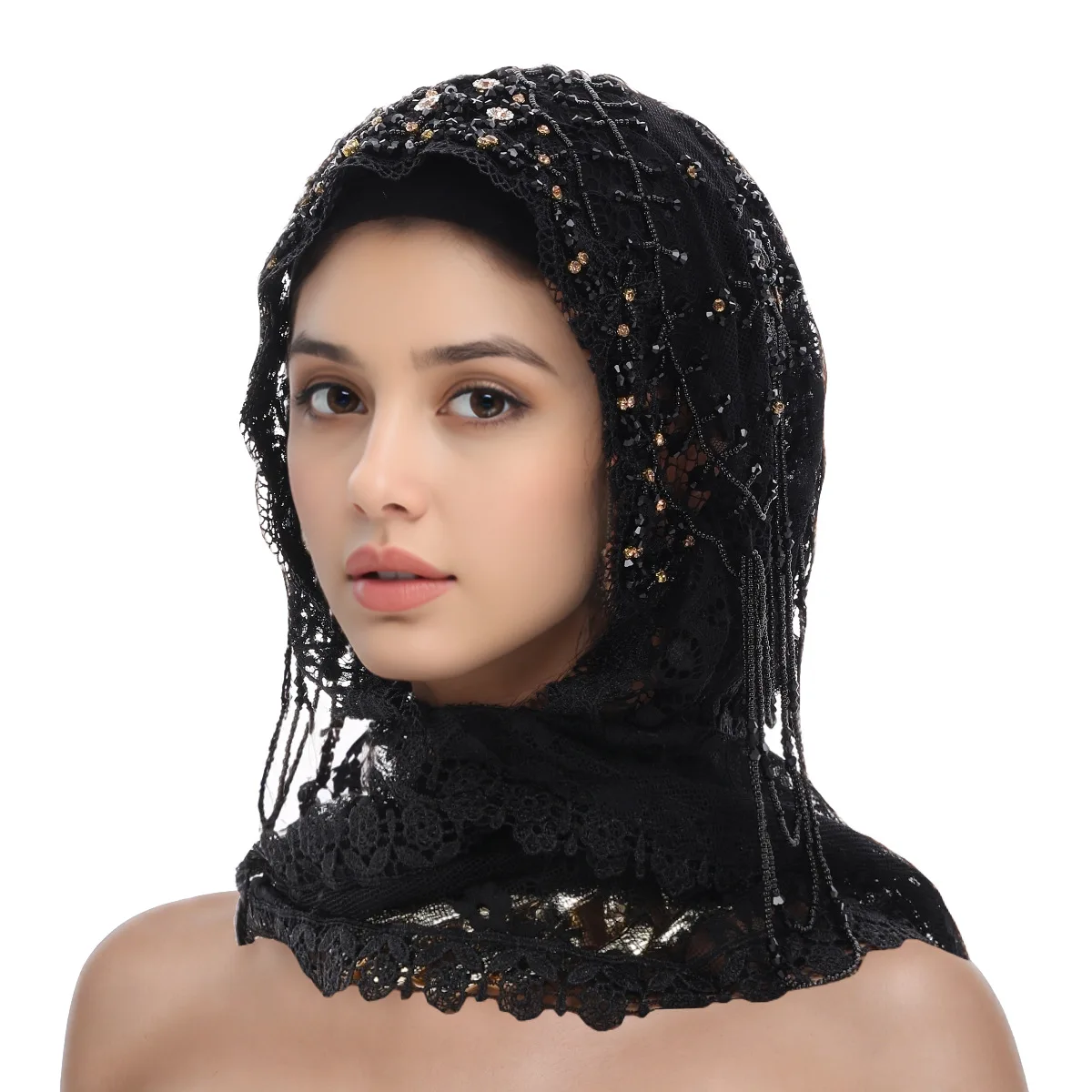 

Дышащая кружевная шапка-тюрбан с вышивкой, мусульманская женская летняя повязка на голову, платок, шляпа, исламский головной убор, капот, женские повязки на голову