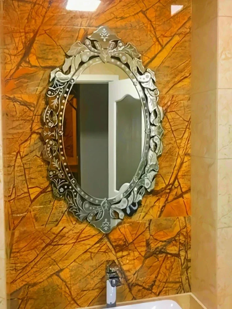 

European mirror carved porch fireplace decorative mirror