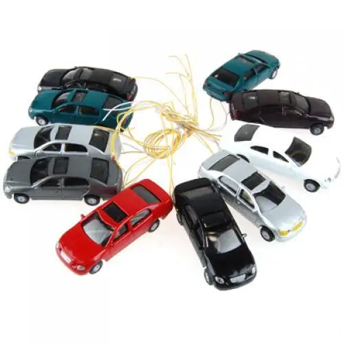 10Pcs 1:100 HO Painted Miniature Car Table Layout Accessory