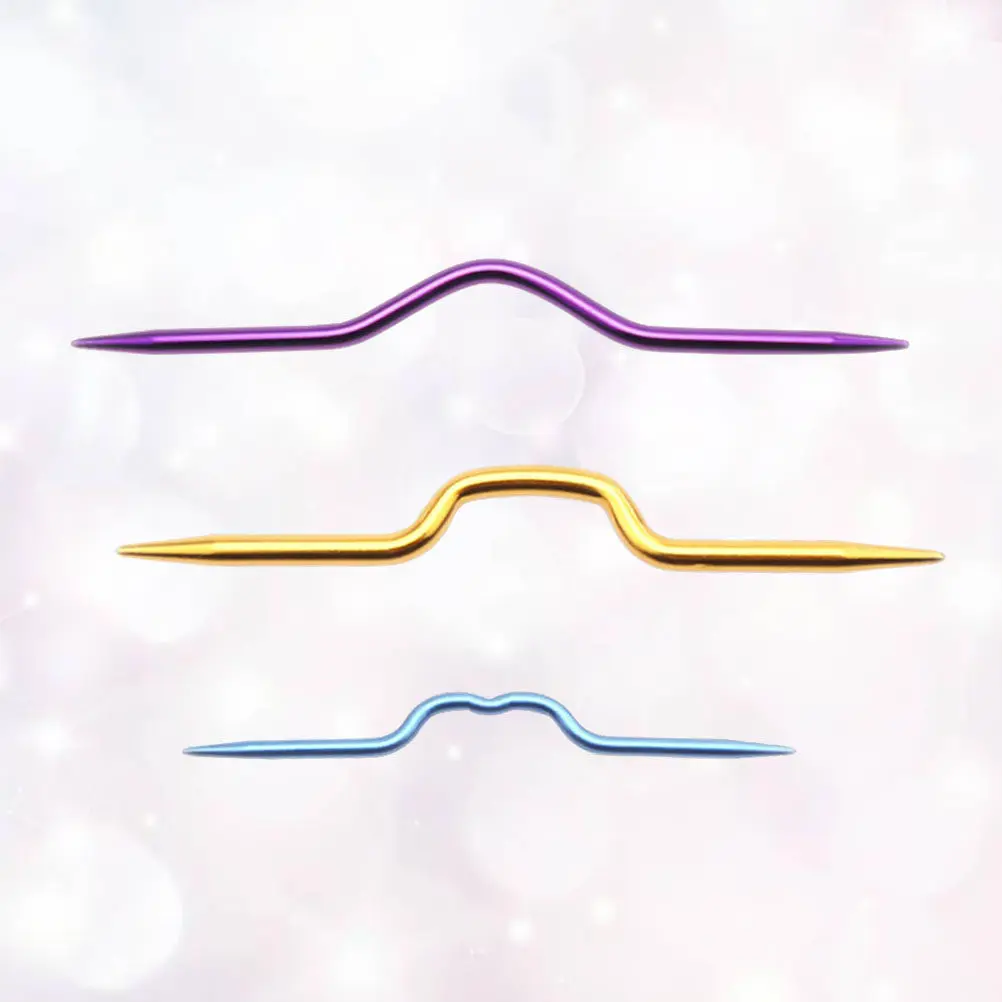 

3 Pcs Cable Needles Crocheting Stitch Knitting Bendable Hooks Yarn Holders Cables