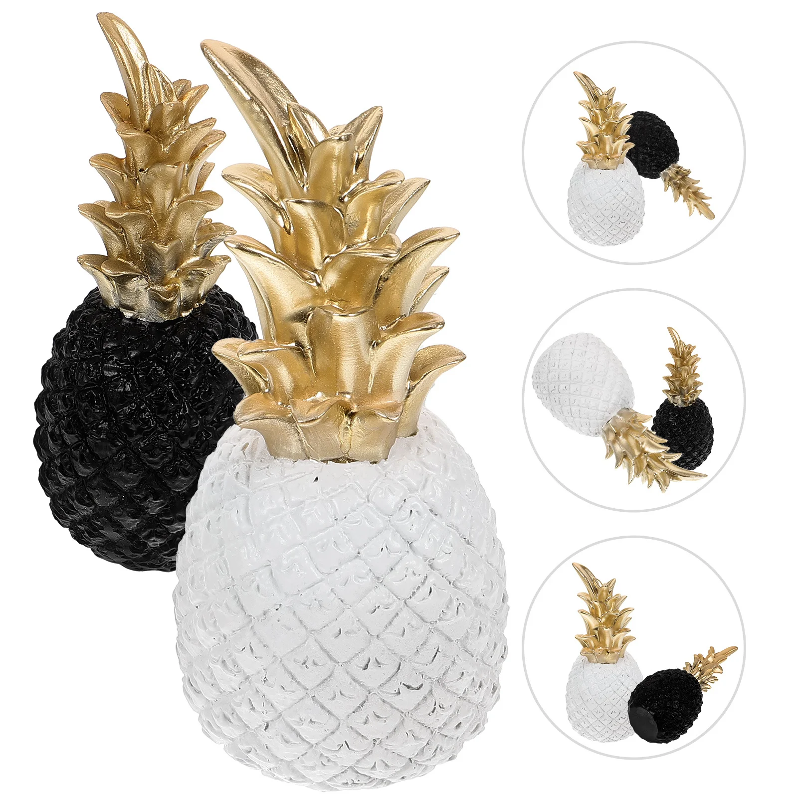 

2Pcs Pineapple Home Decoration Pottery Ornament Decorative Desktop Sculpture Office Living Room Modern Tabletop Adornment