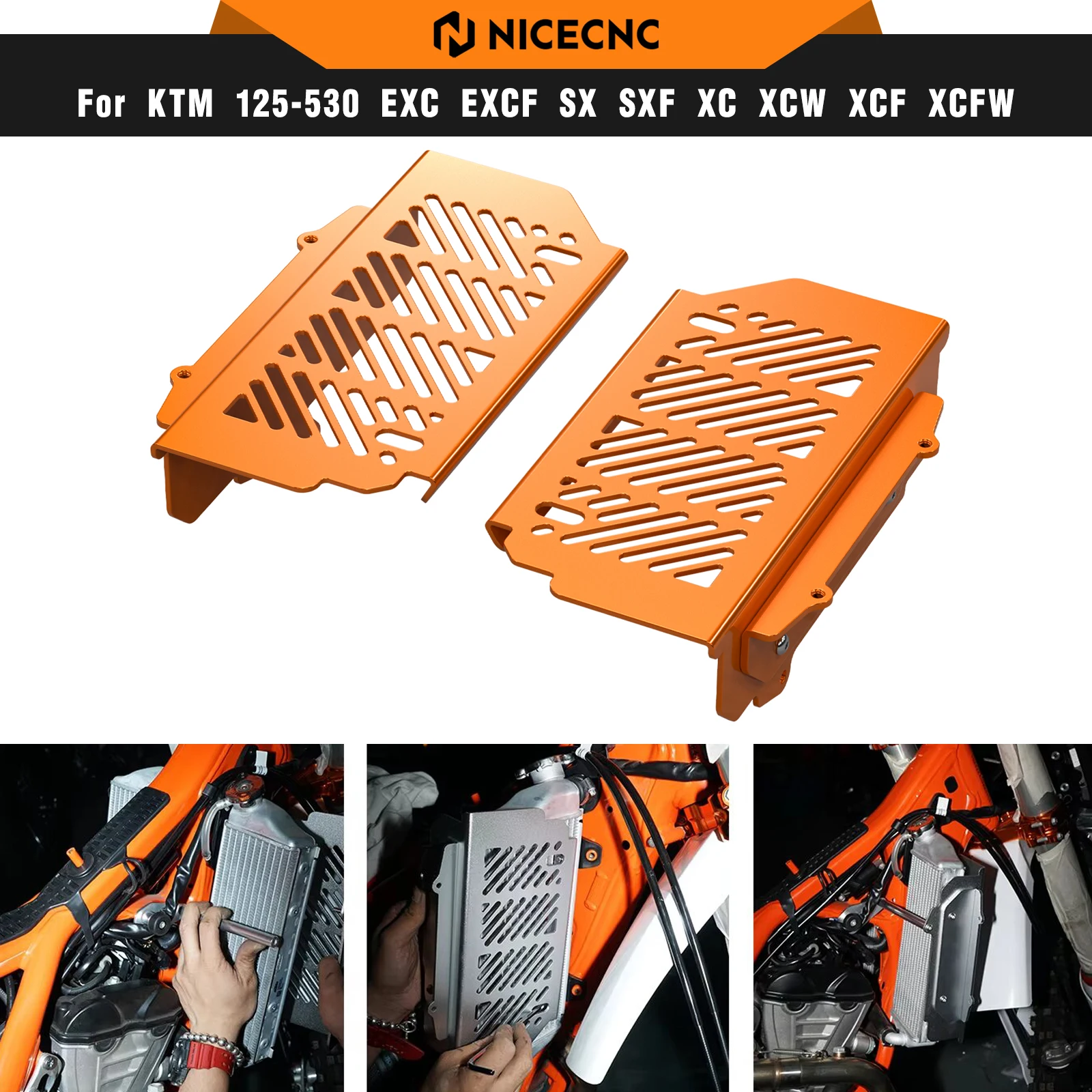 

NICECNC For KTM EXC 300 2017-2019 Radiator Guards Protection Cover For EXC-F 350 SX 125 SXF 450 XCW TPI Husqvarna TE 300 FE 450