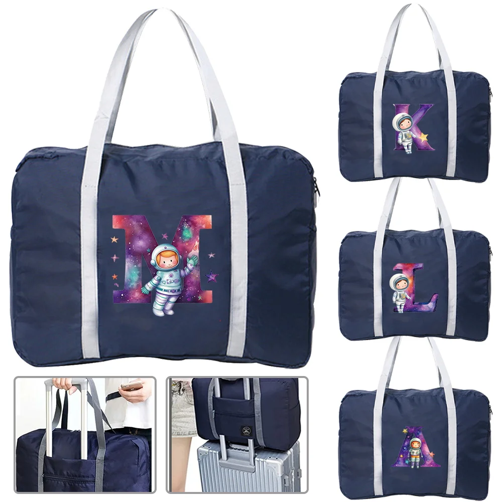 

Weekend bag neutral travel bag hand luggage astronaut letter pattern printed series large capacity handbag luggage bag