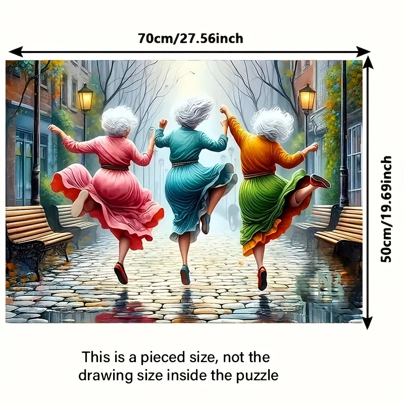 1000 Stück Happy Grandma Series Puzzle – nicht gerahmt, große Abmessungen, bunte Teile, perfekt für Familiendekoration und In