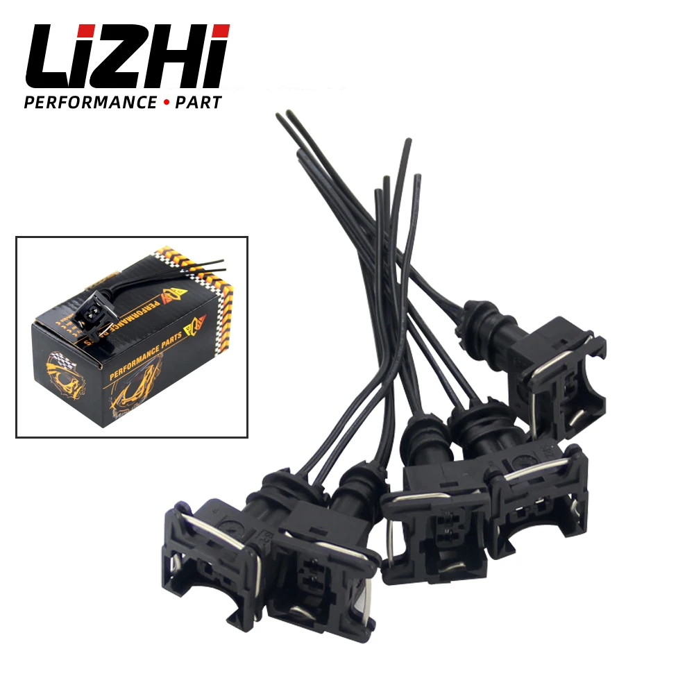 

LIZHI RACING - 5PCS /SET INJECTOR DYNAMICS EV1 Pigtail Clip Connector Fuel Injector Connectors For many cars EV1 Injector Plug