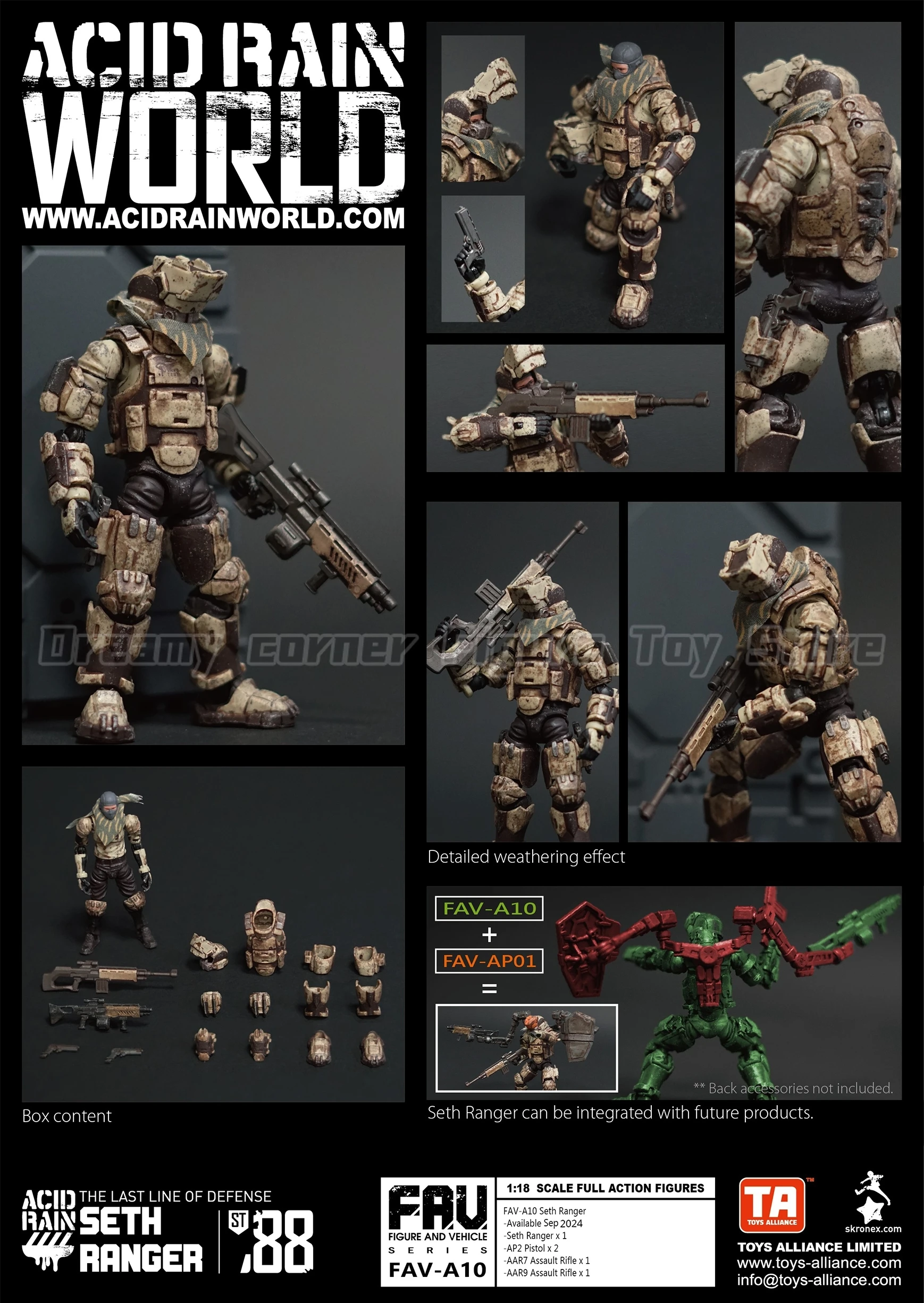 【Auf Lager】Acid Rain War FAV-A04 SAND BUNKER SET FAV-A10 SETH RANGER VOLLSTÄNDIGE ACTION-FIGUREN im Maßstab 1:18