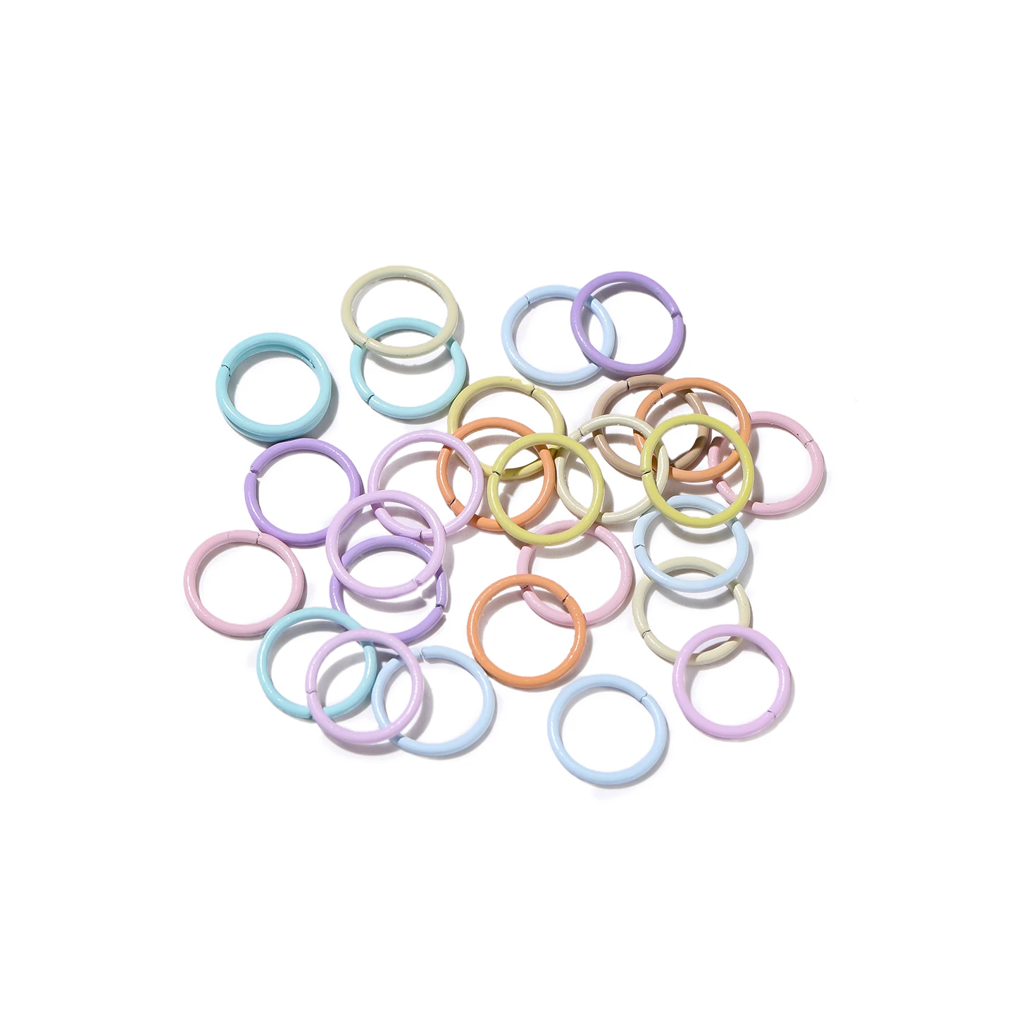 Lote de 50 anillas abiertas de 8/10 mm de colores variados, conectores de anillas divididas para la fabricación de pulseras, collares y accesorios de joyería DIY
