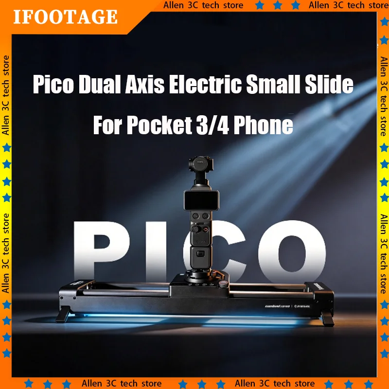 IFOOTAGE Shark Slider Pico Dual Axis Electric Small Slide Rail For Pocket 3/4 Mobile Phone Multi Axis Linkage Video Stabilizer