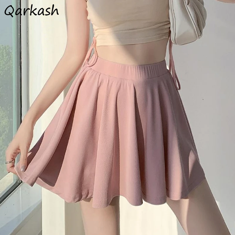 

Pleated Skirts Women Summer Popular Cute Schoolgirls High Waist Mini Skirt Fashion Preppy Style Workout Cozy with Lining Safety