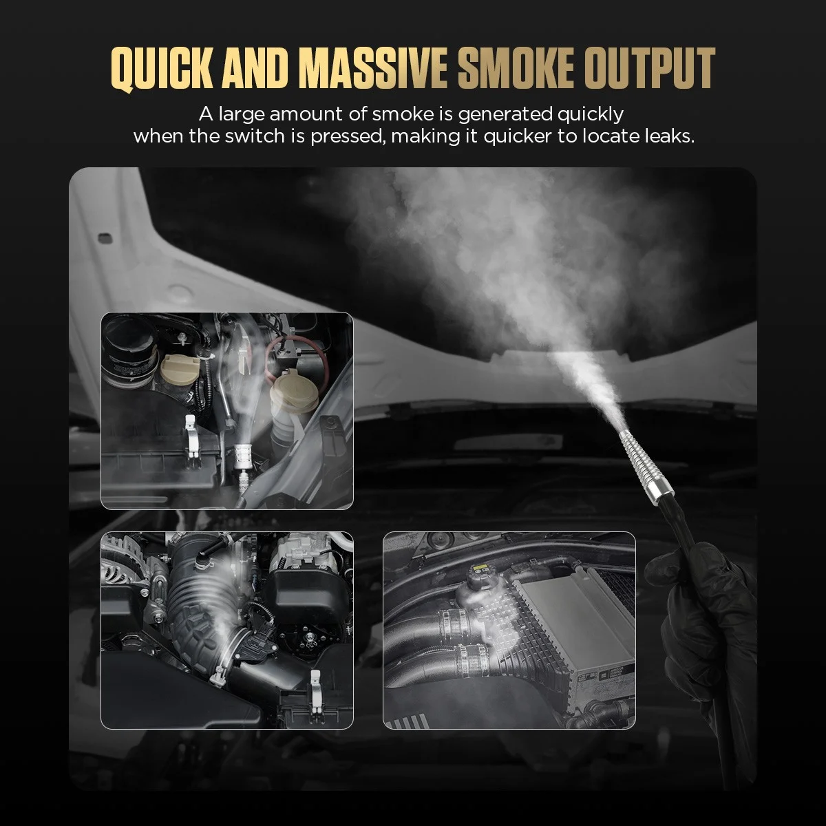 AUTOOL SDT100 Smoke Machine Leak Detector 12V EVAP System Fuel Pipe Vacuum Leak Tester Built In Air Pump Automotive Test Tool
