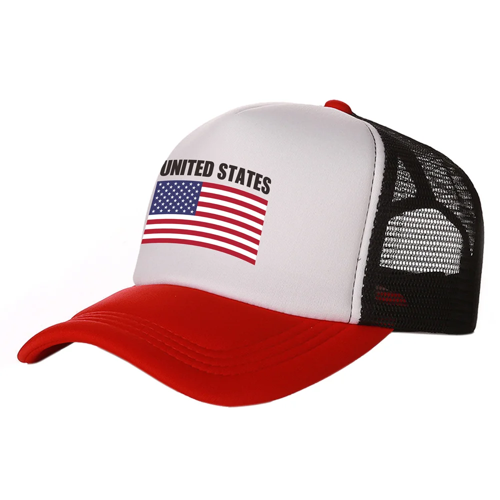 United States Trucker Cap Men Cool US USA American Hat Baseball Cap Cool Summer Unisex Mesh Net Caps