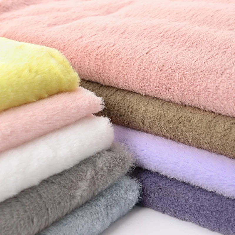 160x50cm/160x100cm Pink 8mm Faux Fur Fabric Soft Short Plush Fabric For Blankets, Sweaters, Bedding, Handmade DIY Sewing Fabric