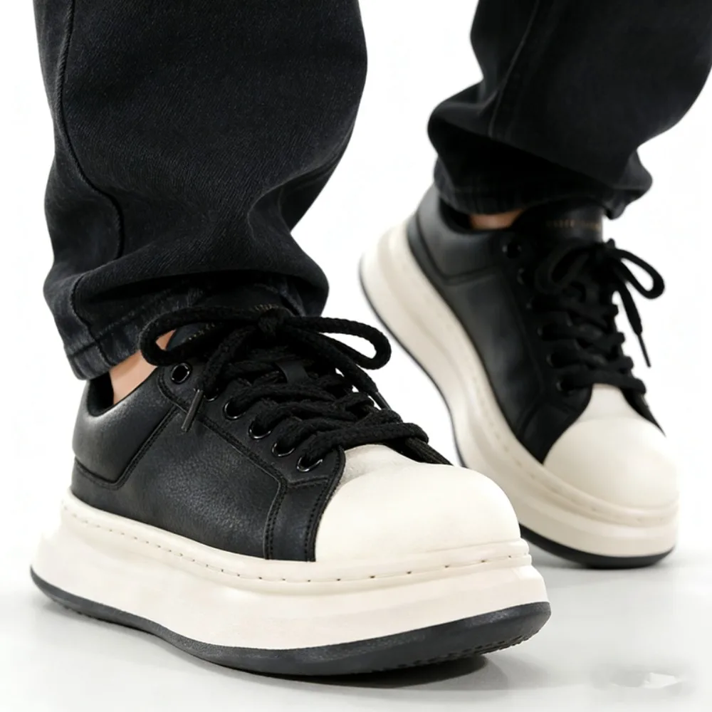 

Мужские ретро-спортивные повседневные кроссовки 2026 года – кожаный верх, нескользящие, износостойкие, на толстой подошве, увеличивающие рост, в стиле «папины кроссовки»