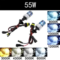 Kit de 2 Bombillas Xenón HID de 55W, H1 H4 H7 H11 9005 9006, 3000K 4300K 6000K 8000K 12000K, DC 12V, para Faros Delanteros y Luces Antiniebla de Automóvil