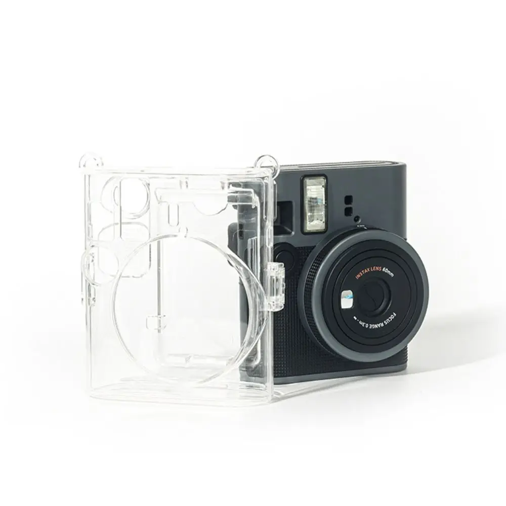 غطاء كاميرا فوري شفاف كريستالي مع حزام كتف وغطاء حماية مضاد للخدش لكاميرا Fujifilm Instax Mini 41