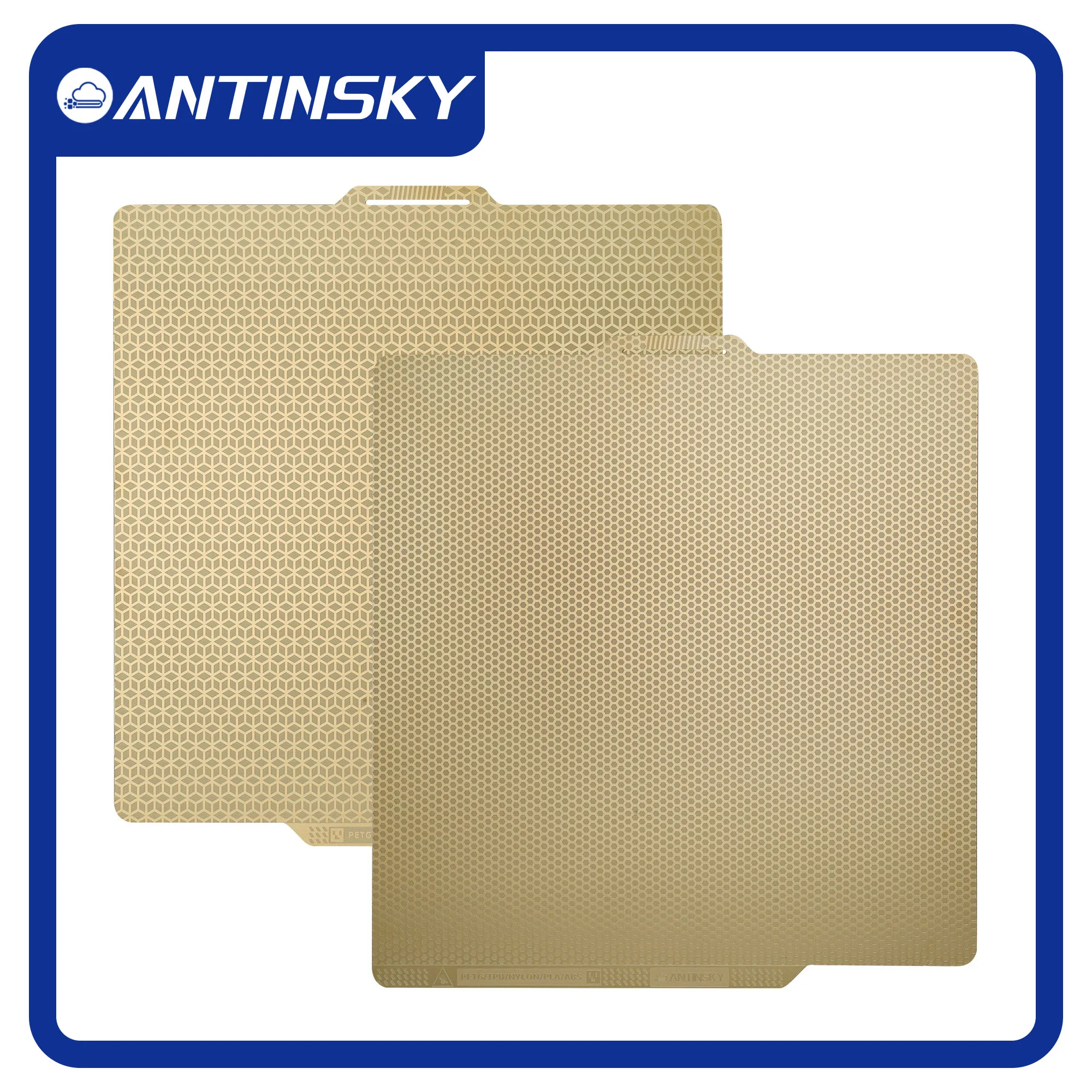

Antinsky For Bambu X1/X1C/P1P/A1 Build Plate PEI 257*257mm/184*184mmBed Texture Double Sided Spring Steel For Lab P1 3D Printer