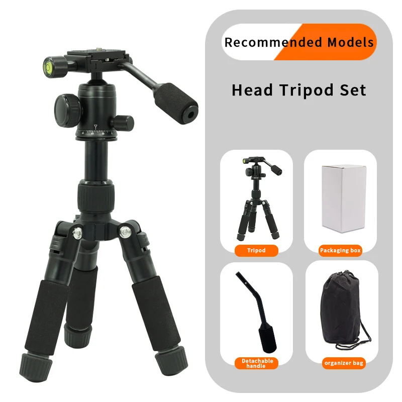 aluminium alloy Travel Tripod with 360°Ballhead, Mini Desktop Tripod for Mirrorless Cameras Folded Height 17.5cm Max Height 50cm