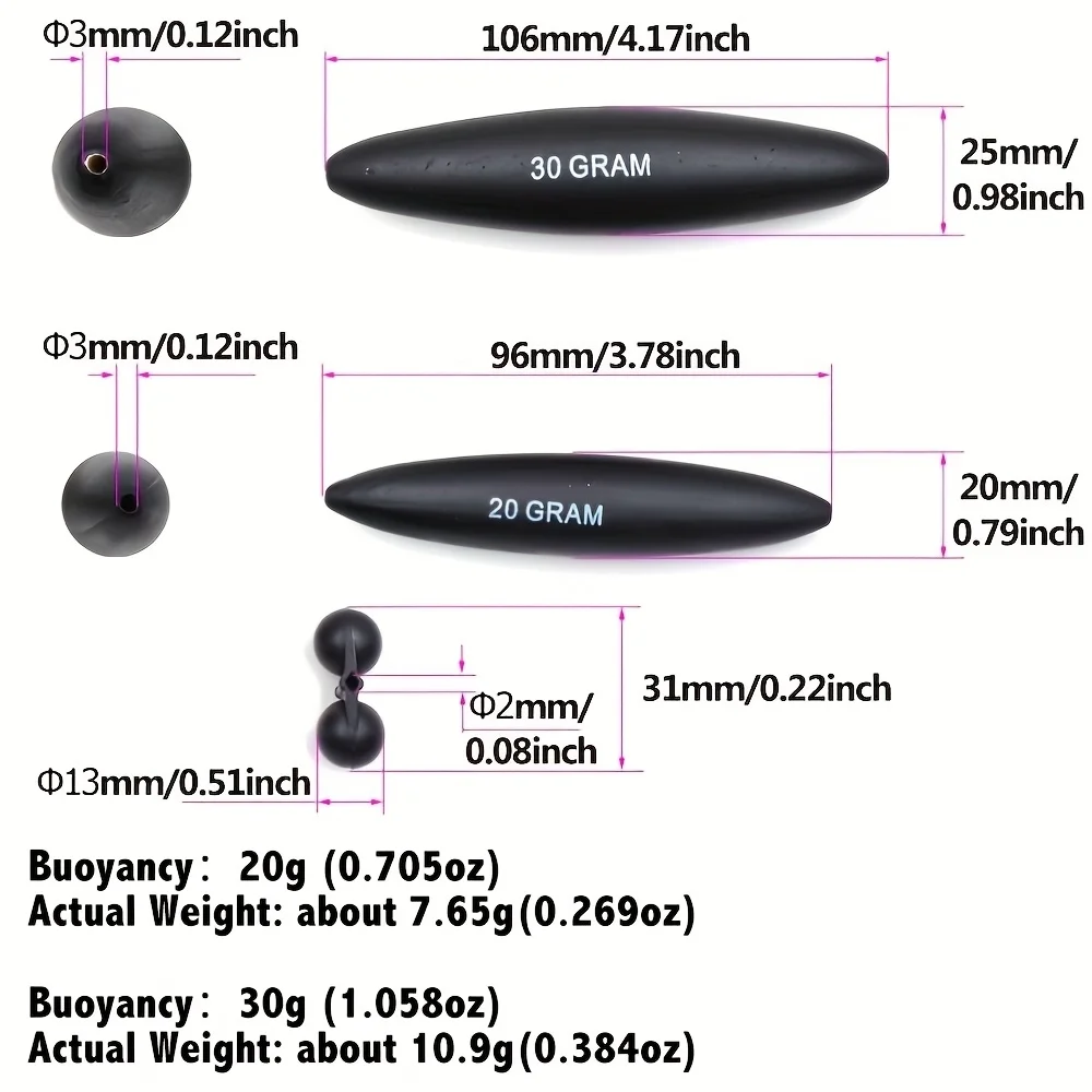 MNFT 2 مجموعات 20 جرام/30 جرام إيفا مضمنة تعويم مع جرس الصيد الطفو يطفو الوزن حبة سمك السلور تعويم الصيد اكسسوارات