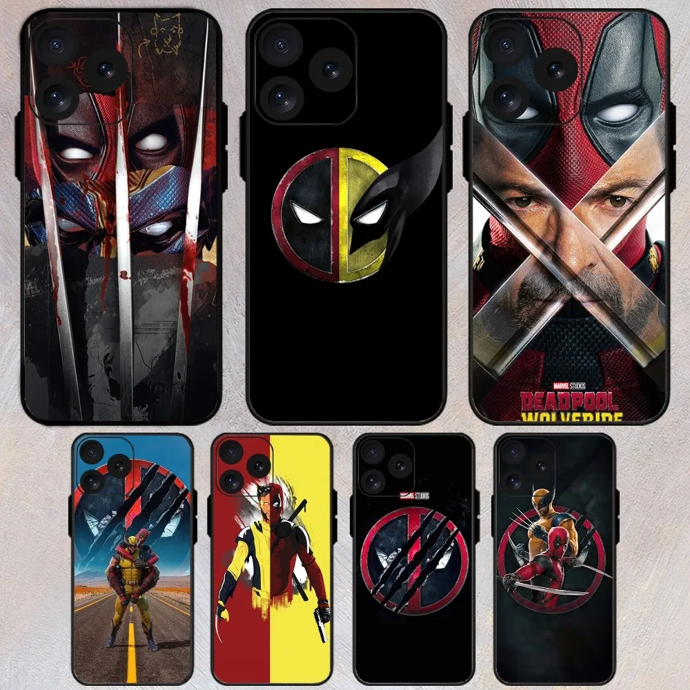 Marvel Deadpool Wolverine Phone Case For iPhone 8 11 12 13 Pro 14 15 Mini X XR XS max Plus Shell