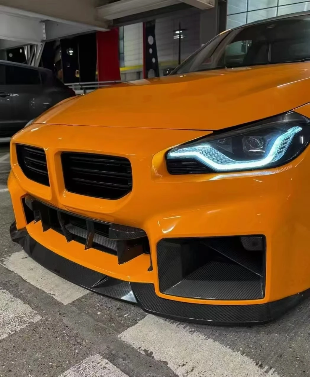 

Custom Carbon Fiber Front & Rear Lip Side Skirt True Dry Style for M2 G87 Front Lip Diffuser Car Bumpers car parts