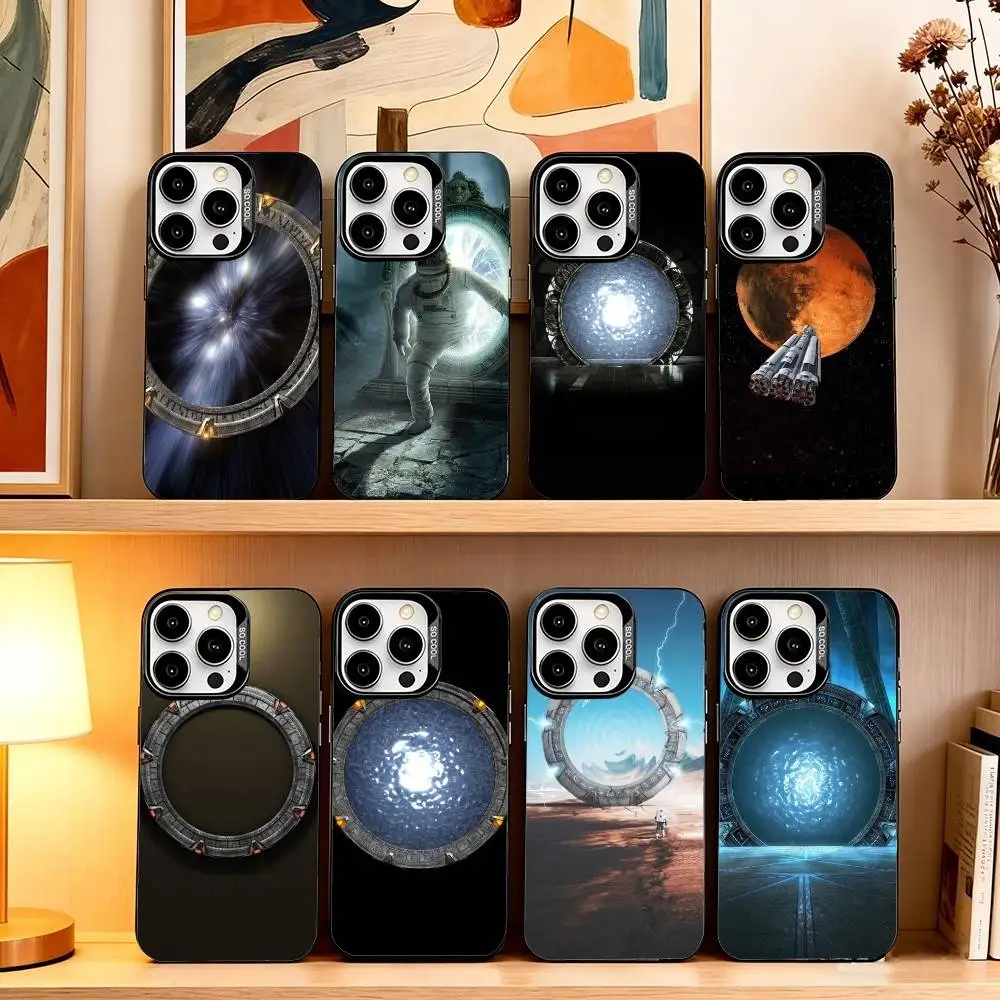 

S-Stargate Atlantis Phone Case For iPhone 17,16,15,14,13,12,11 Plus,Pro Max,XS,Colorful Silver Black Cover