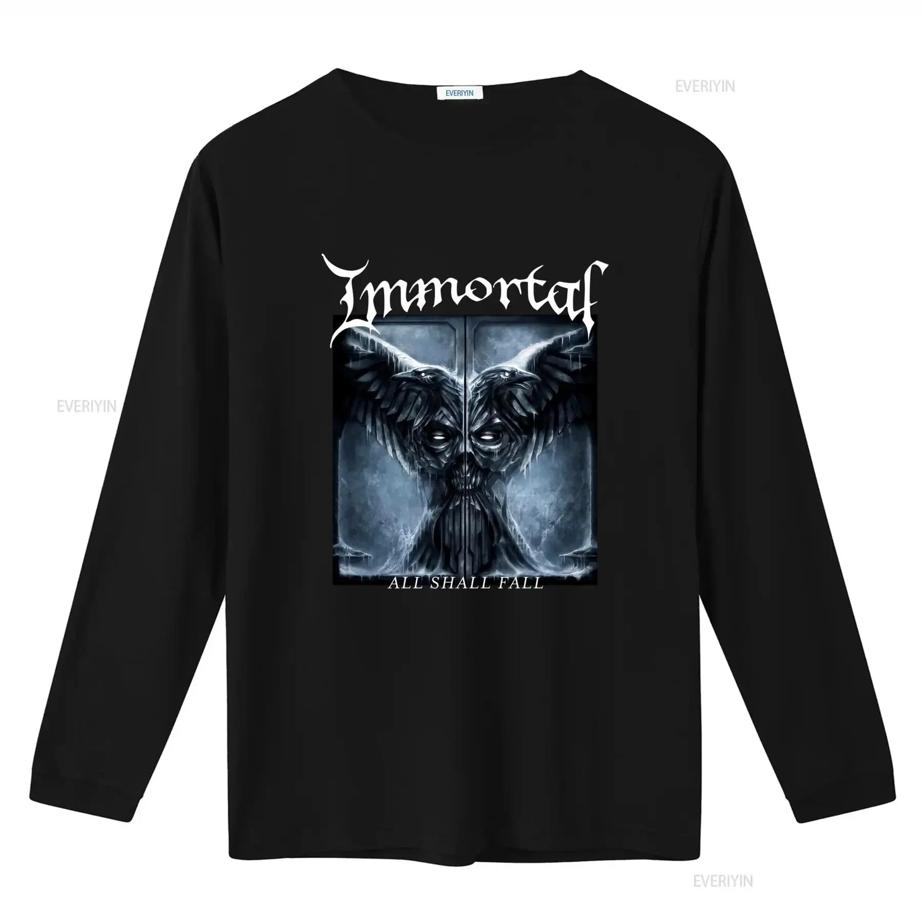 IMMORTAL ALL SHALL FALL NEW BLACK T SHIRT Gothic Raven Design Perfect for Metal Fans vintage Washed Unisex designer clothes