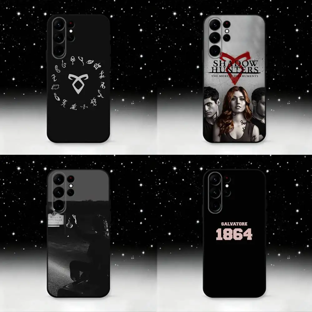 

V-Vampire D-Diaries Phone Case For Samsung S25,S24 Ultra,S20,S30 plus,S22 plus,S23,S30 Ultra 5G Silicone Black Shell