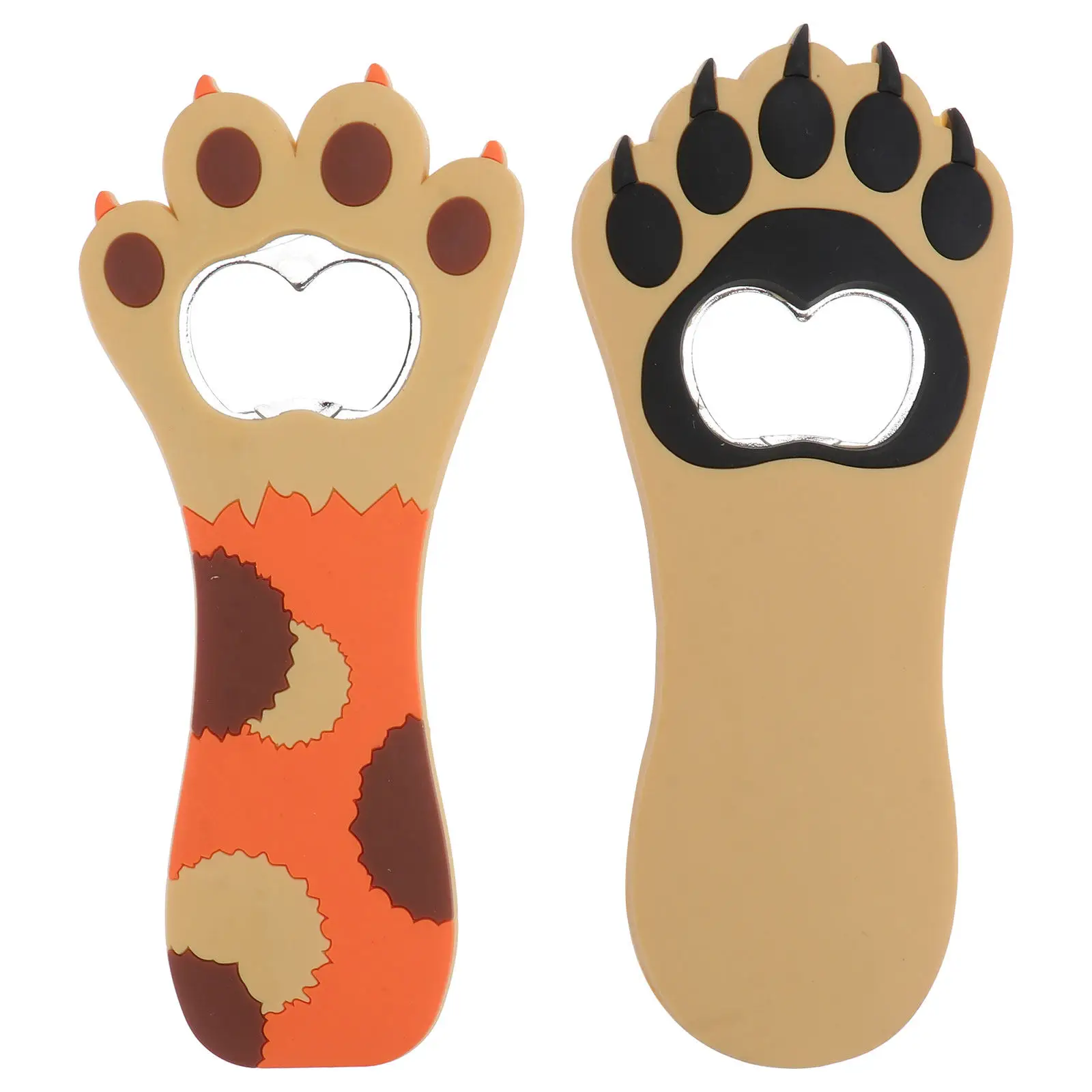 

2 шт. креативных открывалок для бутылок в виде кошачьих лапок из высококачественного силикона, удобный портативный инструмент для открывания пива для использования на открытом воздухе