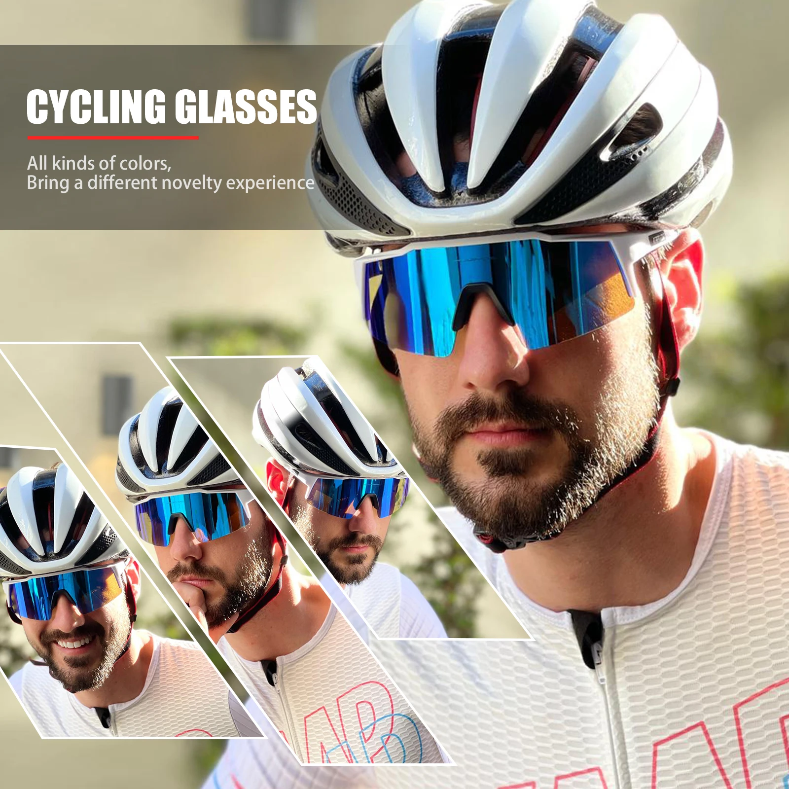 Kapvoe Lunettes de Soleil Polarisées pour Hommes et Femmes, Verres UV400 de Sport en Plein Air pour Cyclisme en Montagne, VTT lunette de soleil homme lunette velo cyclisme lunettes de soleil pour homme lunette de solei