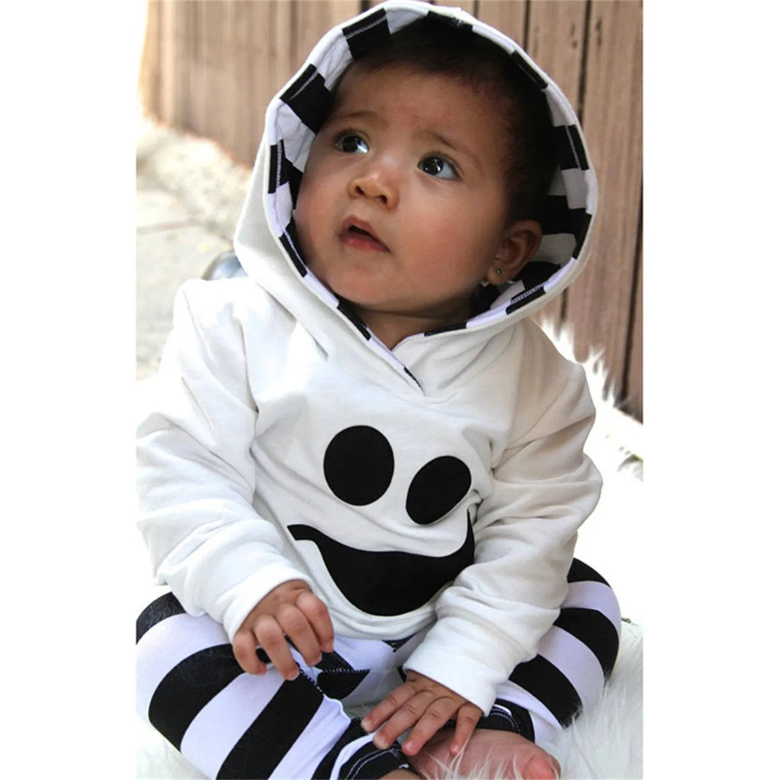 Toddler Baby Boy Halloween Clothes Set Fall Long Sleeve Hoodie Sweatshirt Jogger Pant Pumpkin Outfit Sweatsuits For Children