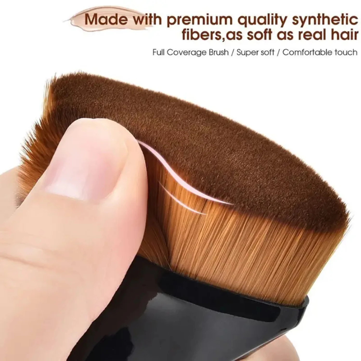 

Soft and Luxurious Professional Airbrush Blending Tool with Synthetic Bristles for Flawless Coverage of Liquid, Cream, Powder, a