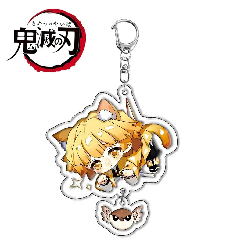 Demon Slayer Anime Acrylic Keychain Kamado Nezuko Design Cartoon Character Schoolbag Pendant Perfect Gift Kids Packaging Decor view 6
