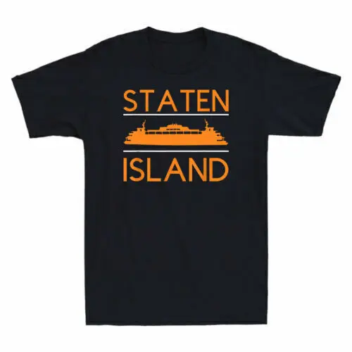 Staten Island Ferry The Fifth Borough Novelty Graphic    Navy Anime  T-shirts unisex  100%Cotton