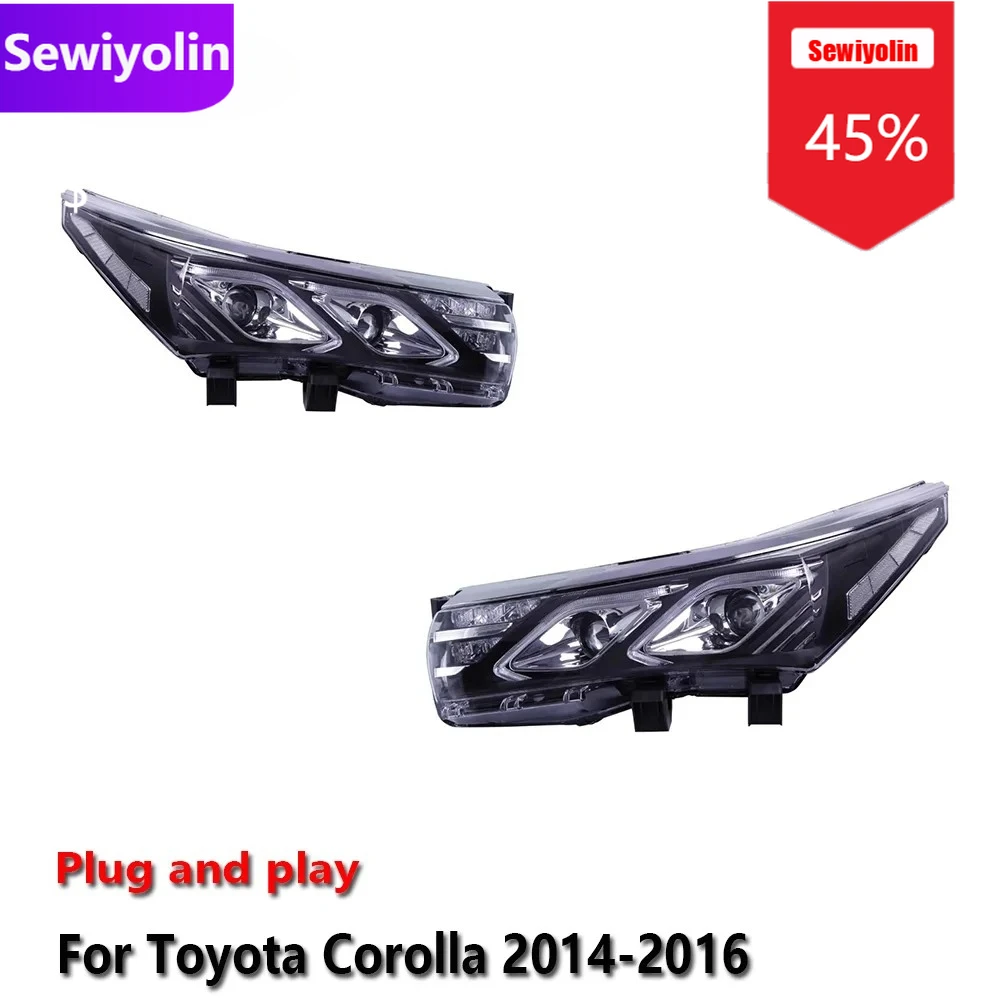 

Car DRL LED Headlight Assemblies For Toyota Corolla 2014-2016 Fog DRL Brake Turn Signal Lamp Plug And Play