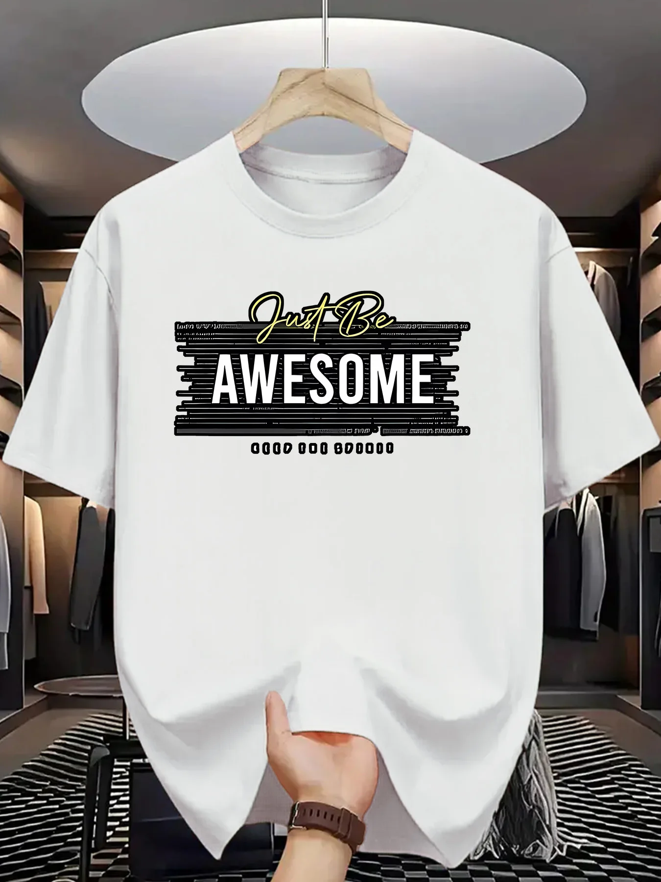 

2025 Men's Half Sleeve Summer T-shirt Heavy Duty Breathable Retro Style Pure Cotton Fashion Versatile American Style Sports Top