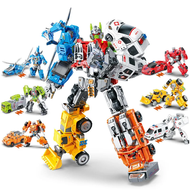 8686 6-in-1 Deformation Squad Transformable หุ่นยนต์ของเล่นเด็กหุ่นยนต์ Transformable ของเล่นหุ่นยนต์รุ่นของเล่นเด็ก