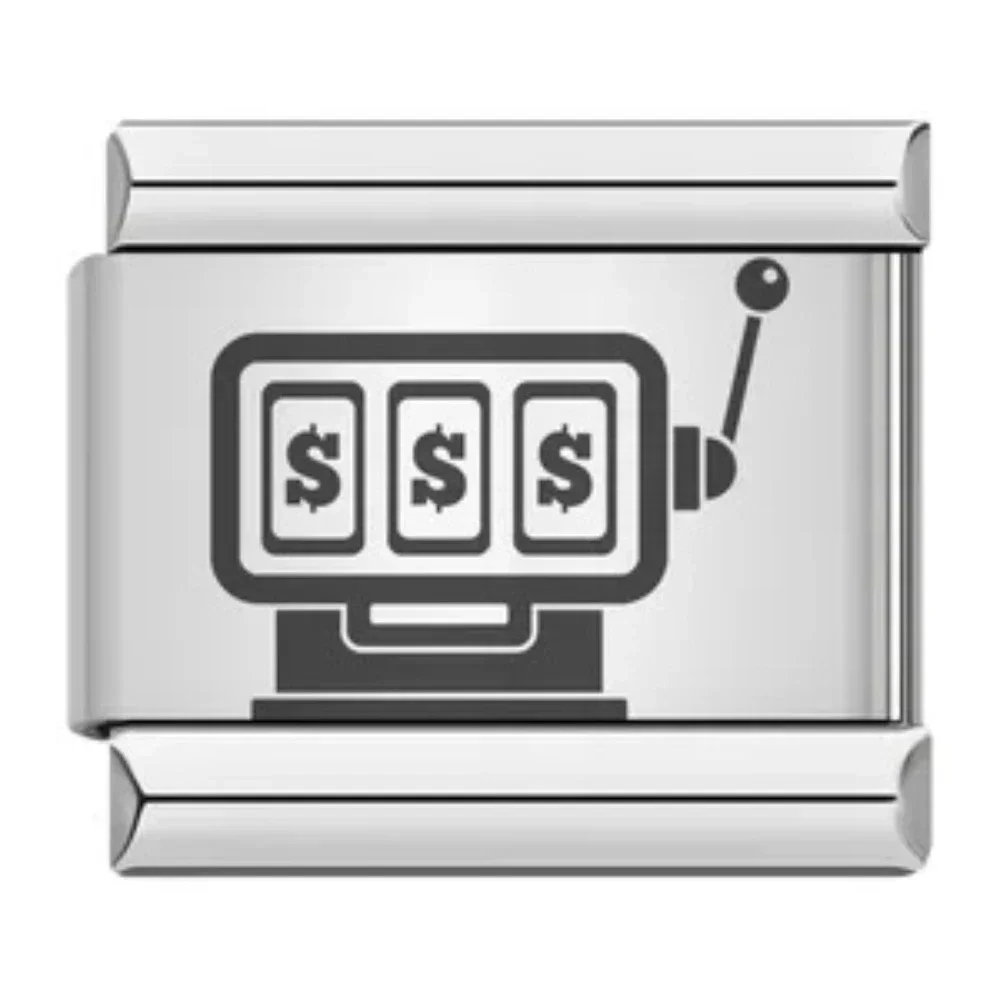 2024 최고의 패션 체스 및 카드 게임 주사위 포커 참 이탈리아 링크, 9mm 스테인레스 스틸 팔찌, DIY 쥬얼리 제작