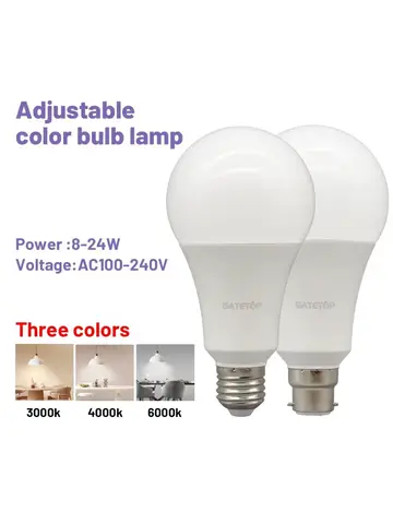 1-20pcs LED 3 Color adjusted Bulb AC110V 220V E27 B22 base Light Bulb 3CCT（3000K 4000K 6000K） Memory Function Color Temp Reset