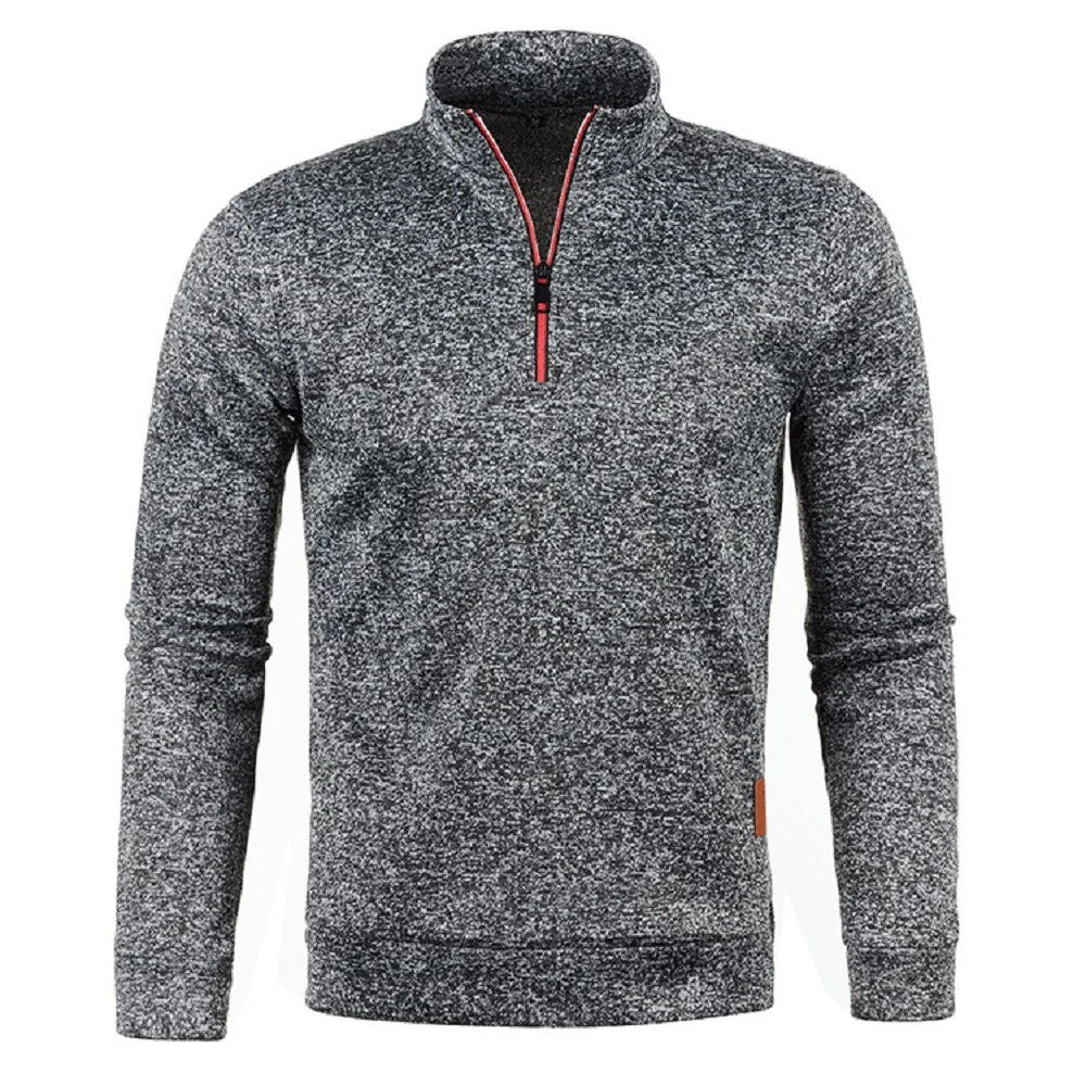 New Men Thicker Half Zipper Sweaters Pullover for Male Hoody Man Sweatshir Solid Color Turtleneck Swewatshirts Jumbo Size S-5XL