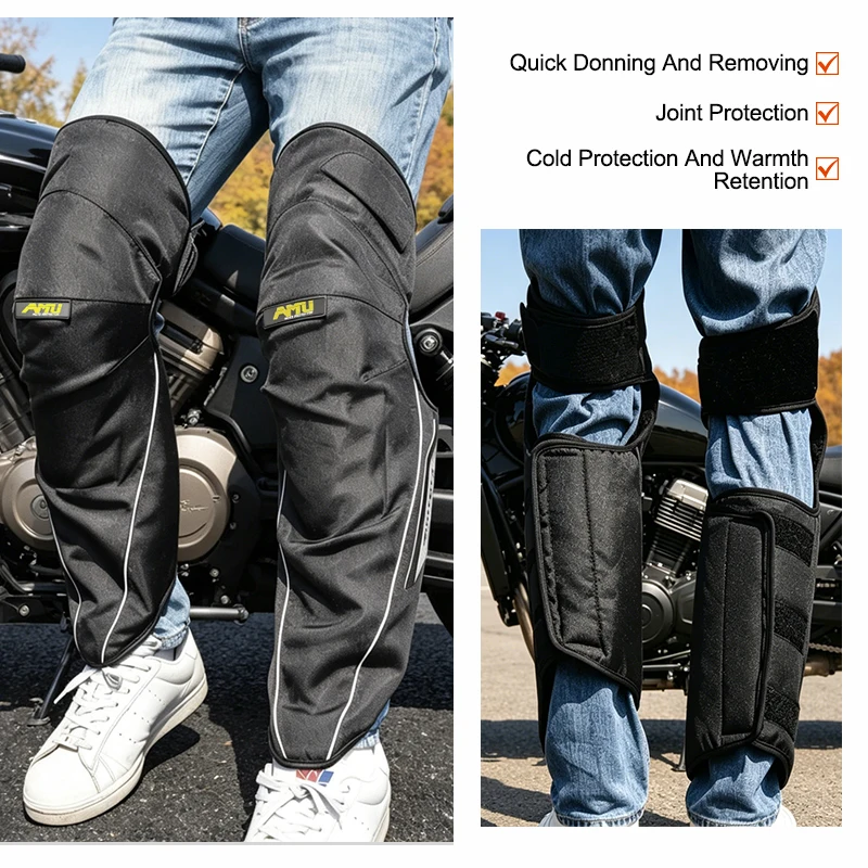 AMU PR01 Winter-Spring Warm and Anti-Slip Knee Guard - Resists Cold and Water Splashes. Easy to Put On and Take Off.