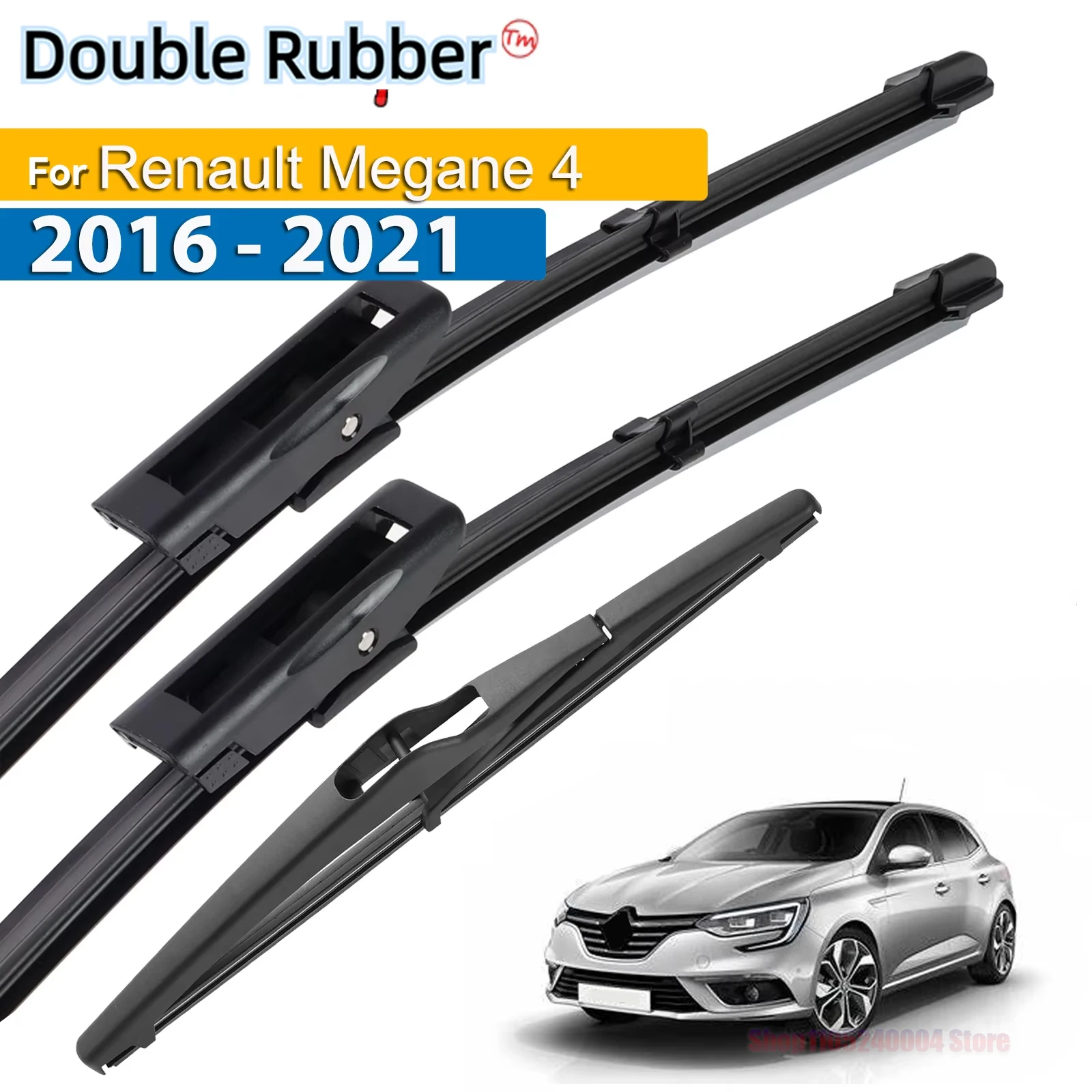 

Front & Rear Wiper Blades Set For Renault Megane 4 2016 - 2021 Windshield Windscreen Window Rain Brushes 24"18"10"