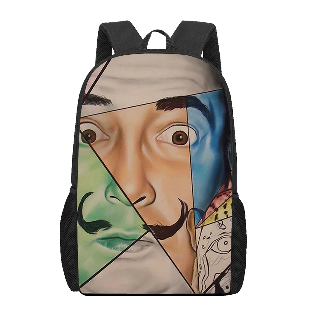 Salvador Dali Art painting 3D Print School Bag Set for Teenager Girls Primary Kids Backpack Book Bags Children Bookbag Satchel