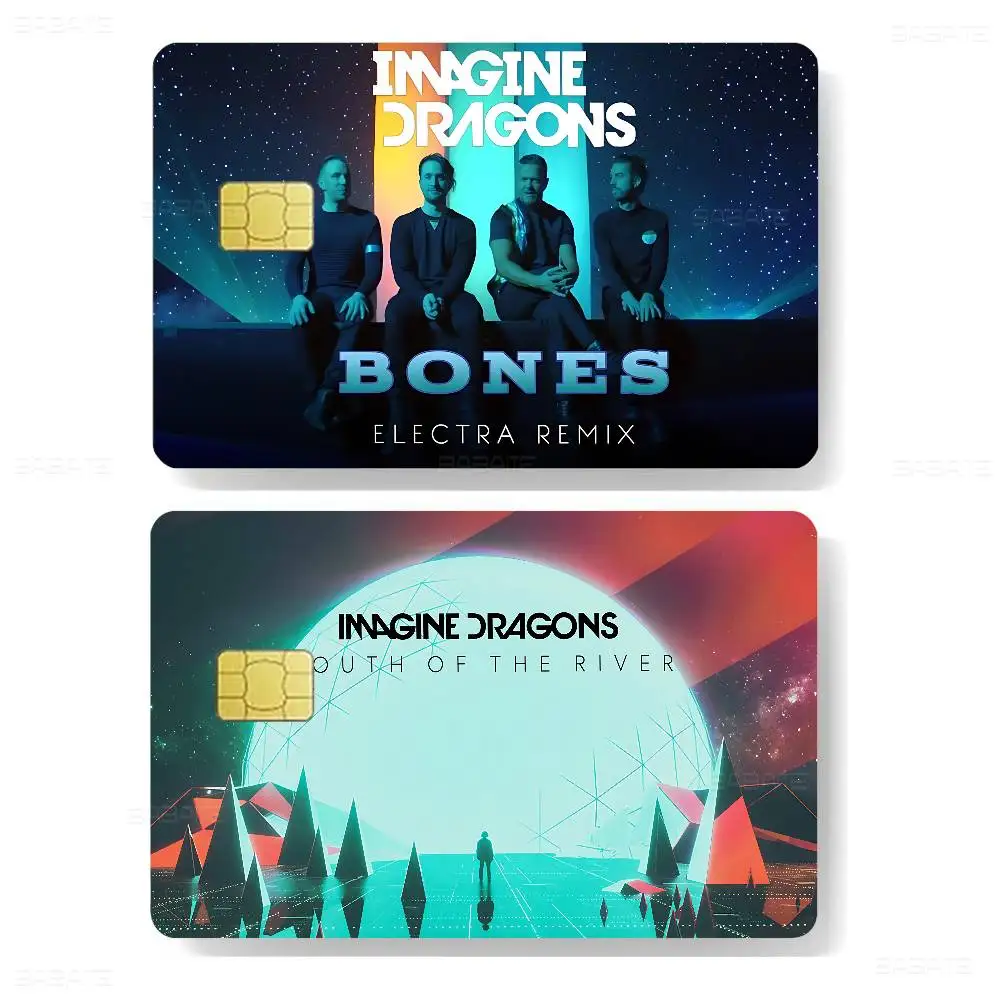 Popular Band I-Imagine D-Dragons Game Film Cover Sticker Case for Small Chip Credit Debit Card Front Side