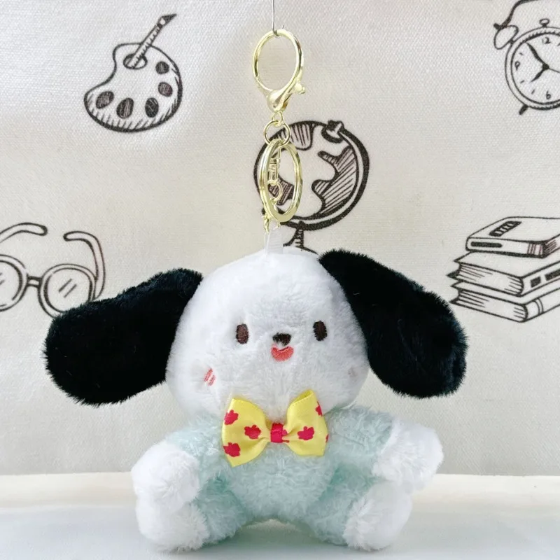 12CM Sanrio Pachacco Kawaii peluche ciondolo borsa da scuola zaino ciondolo portachiavi peluche piccola bambola regalo di compleanno