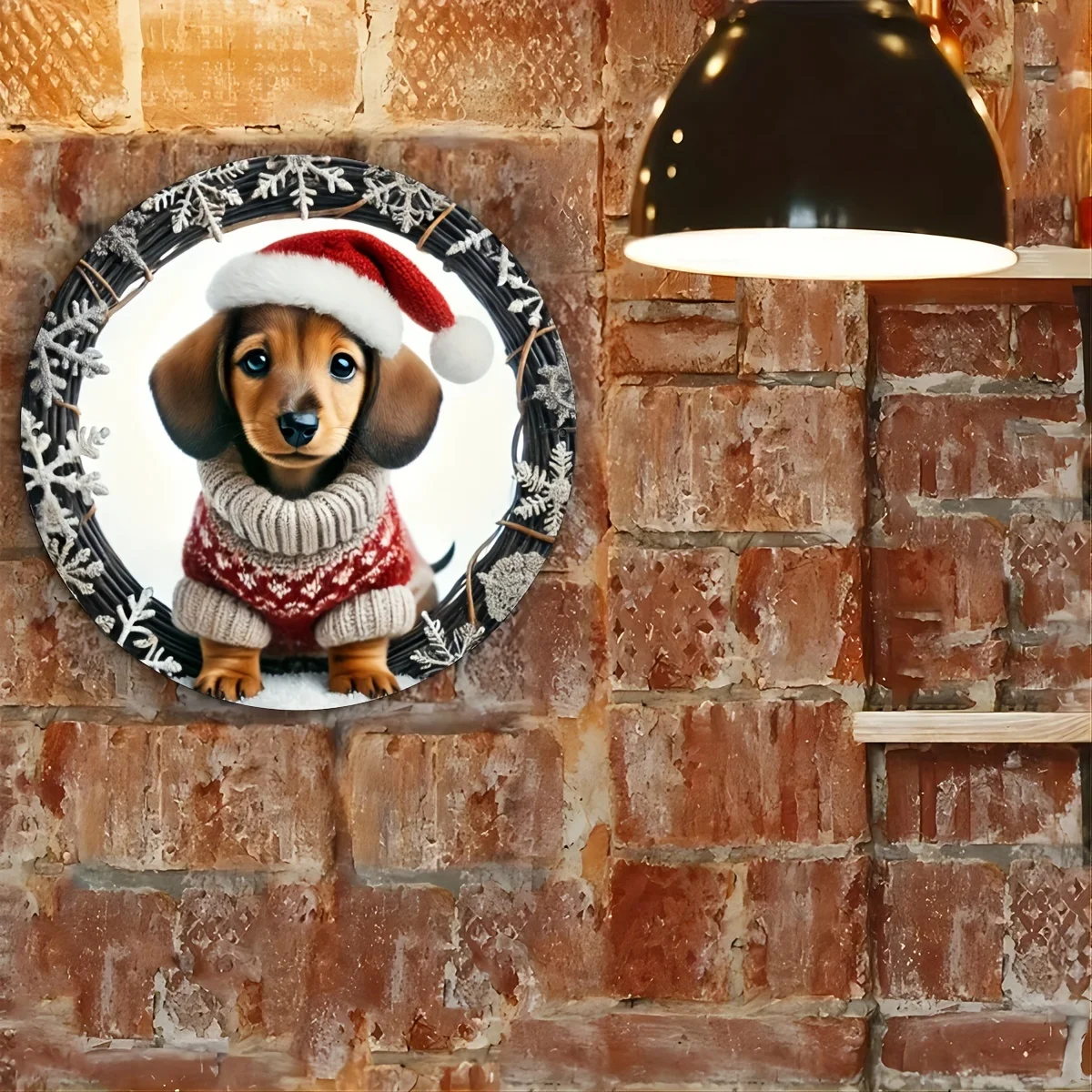 لافتة ألماني معدنية احتفالية مقاس 8 × 8 بوصة مع تصميم إكليل - ديكور منزلي، لوازم فنية، مادة حديدية