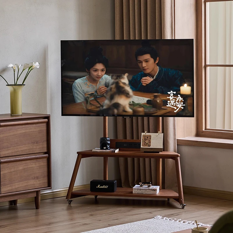 Swivel Riser Tv Stands With Wheels Movable Metal Legs Retro Tv Stands Portable Modern Muebles Para Tv Furniture For Apartments