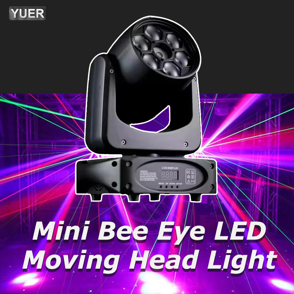 6x12W RGBW 4in1Mini LED Bee Eye + Laser Led Moving Head Light Beam Strobe Laser Effect DJ Bar Stage light Projector DMX512 13CH